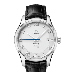 Stainless steel and leather strap 431.13.41.21.02.001